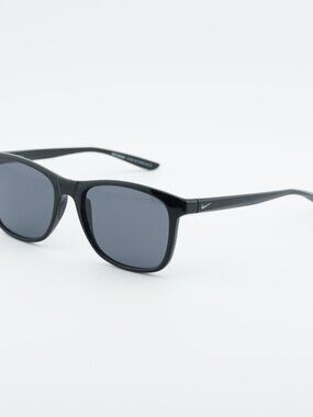 Nike EV1199 001 Unisex Sunglasses Black Square Frame, Grey Lenses